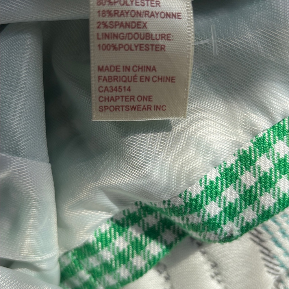 Elegant Green Checkered Women's Blazer - Picture 6 of 6